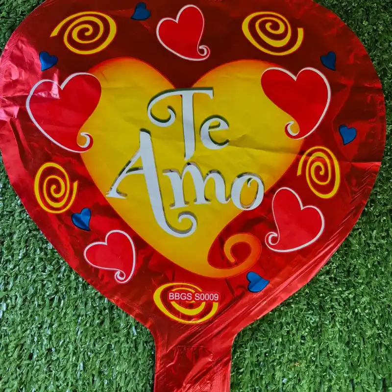Globo Metálico de Corazón de Te amo