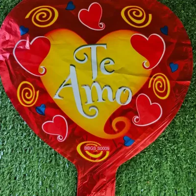 Globo Metálico de Corazón de Te amo