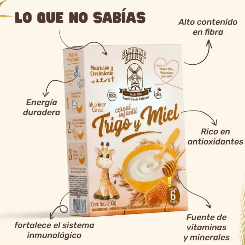 Cereal Infantil Trigo y Miel El Molino Criollo