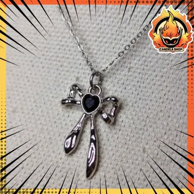  ¡COLLAR LAZO CON CORAZÓN NEGRO! 