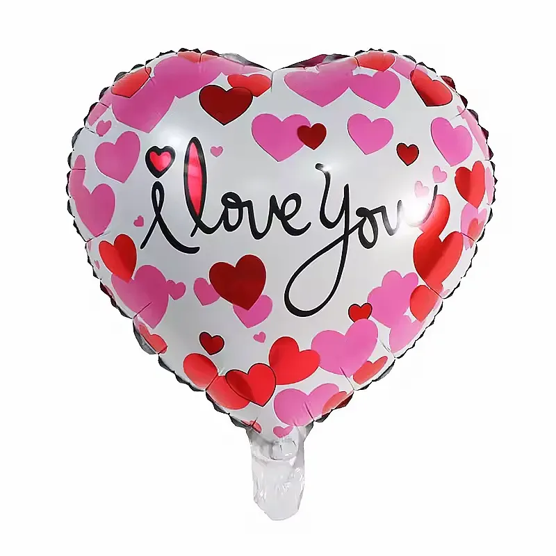 Globo de corazón con diseño de 18" 06