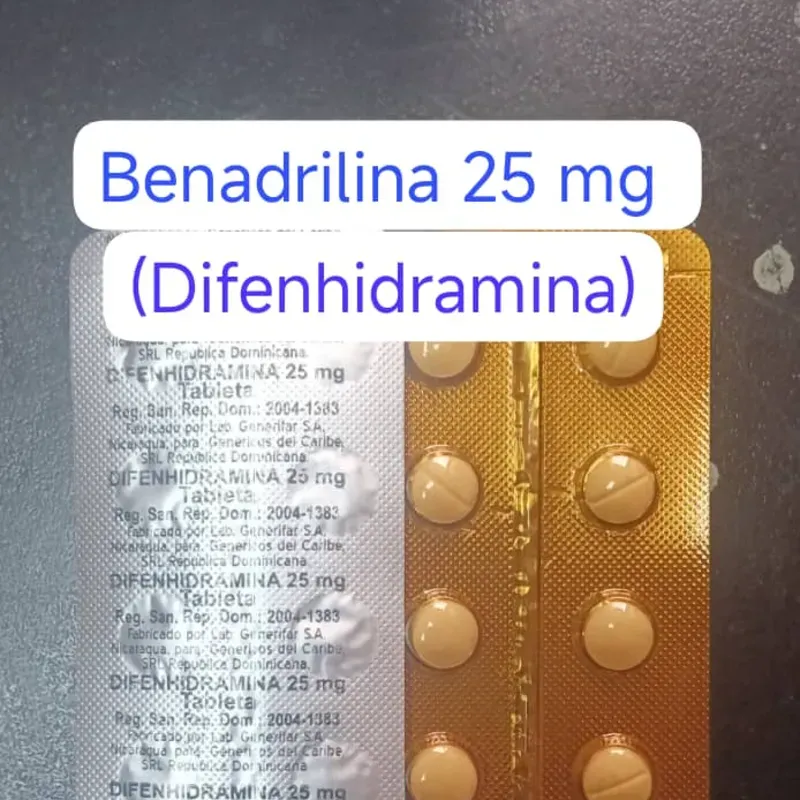 Benadrilina de 25 mg de 10 tabletas