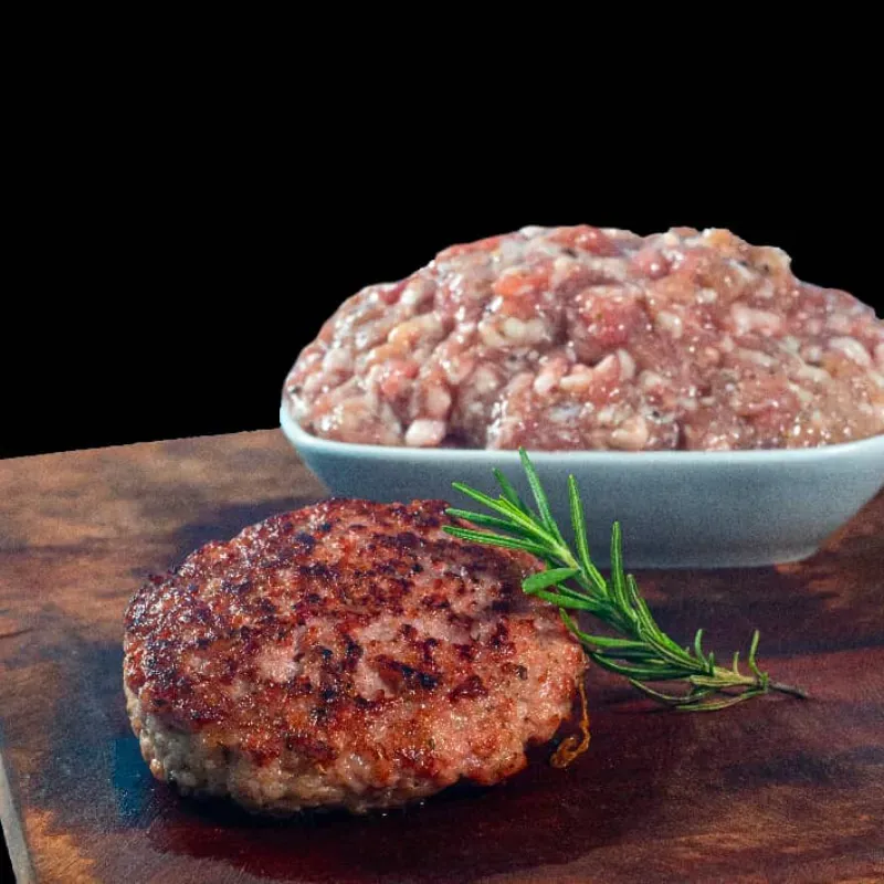 Masa de hamburguesa cruda (kg)