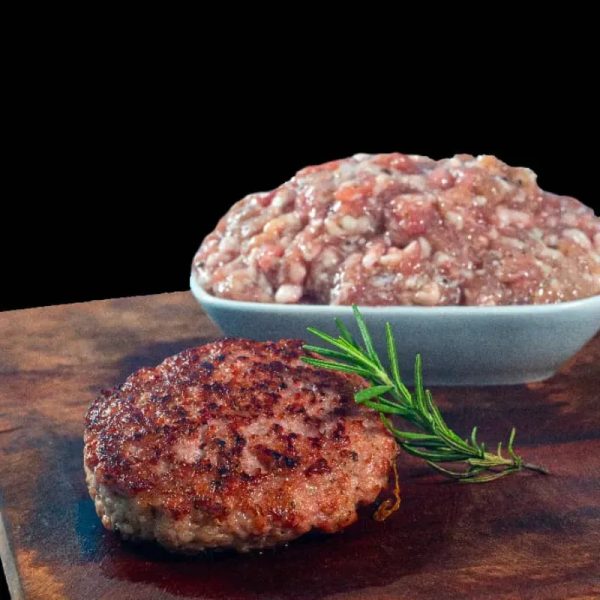 Masa de hamburguesa cruda (kg)
