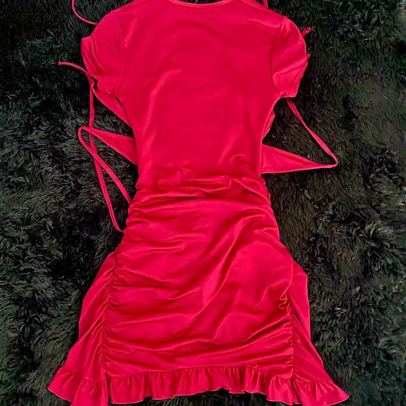 Vestido Rojo de Tiras