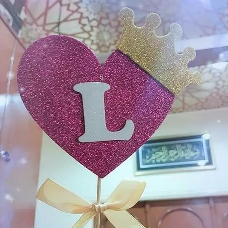 Toppers corazón con letra