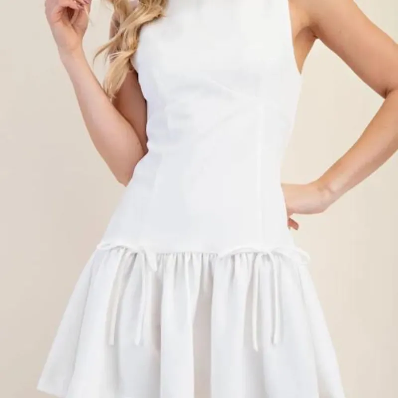 Vestido Falda Globo con Lazos