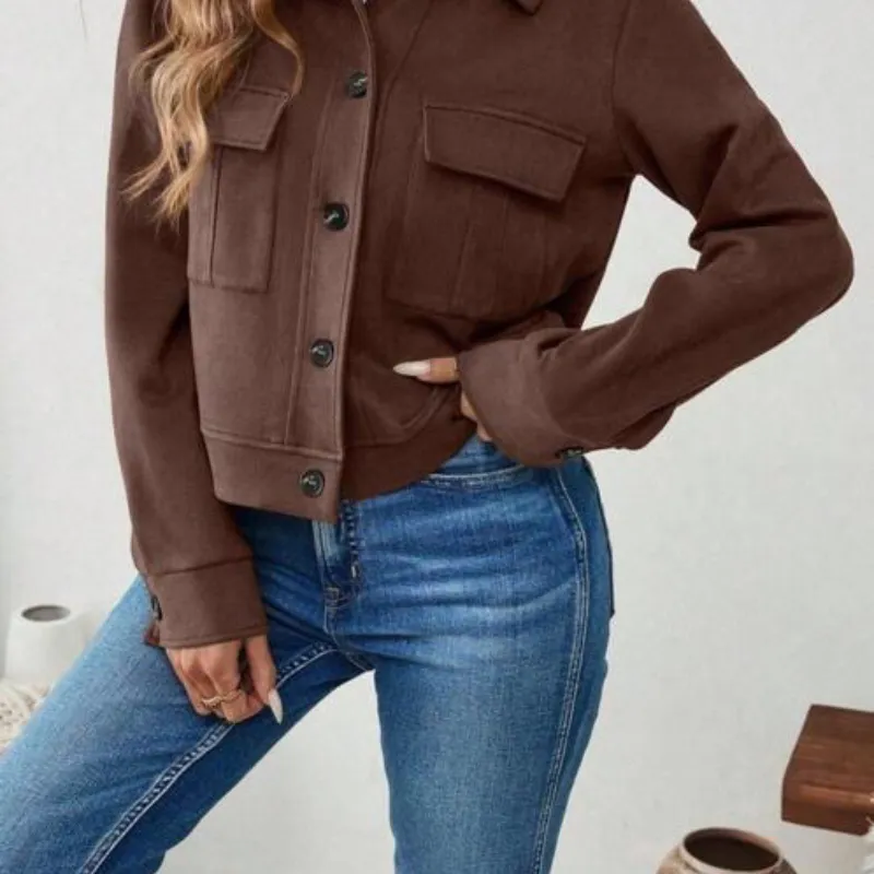 Chaqueta tela carmelita