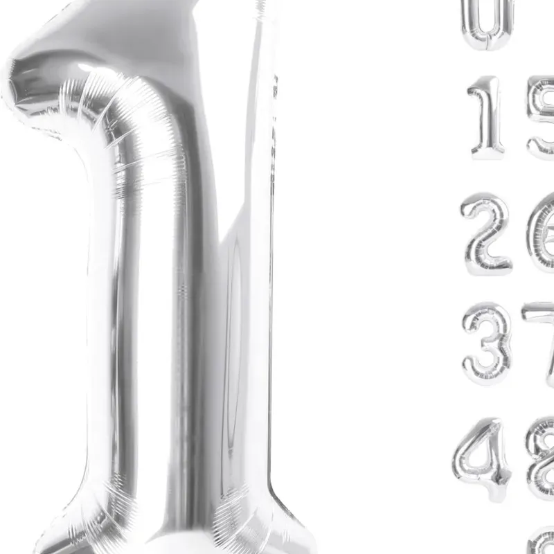 Globo foil número 1 plateado