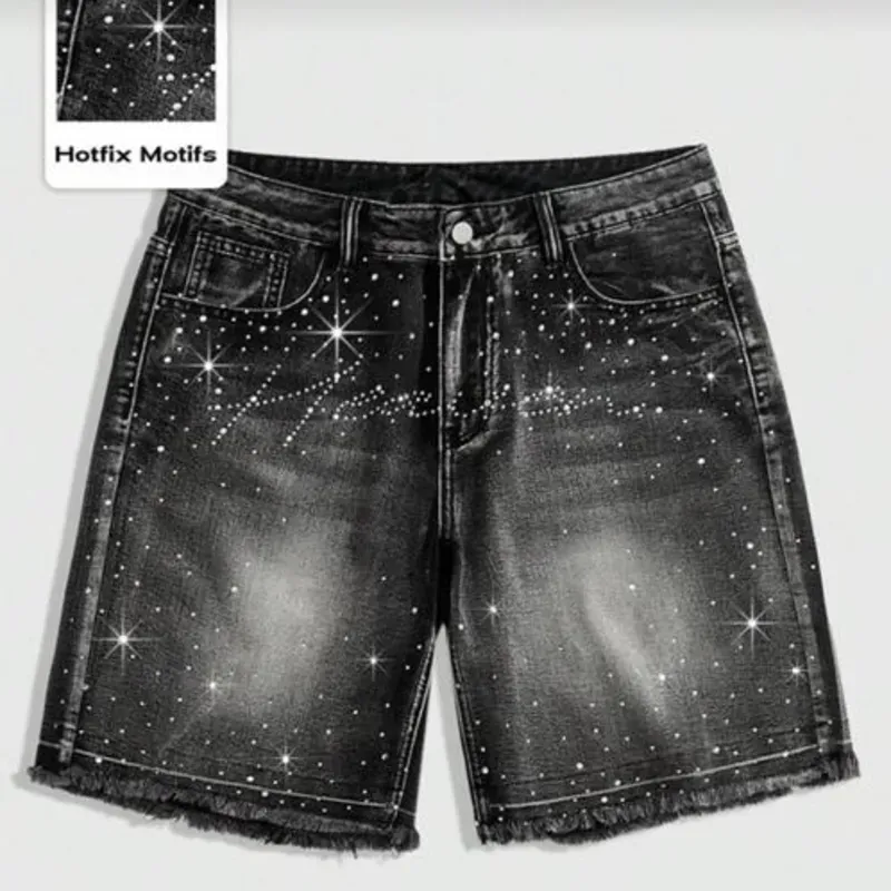 Shorts mezclilla de brillo