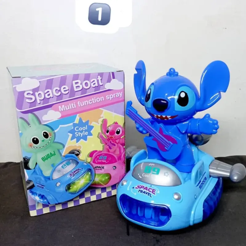  Stitch sobre bote espacial. 