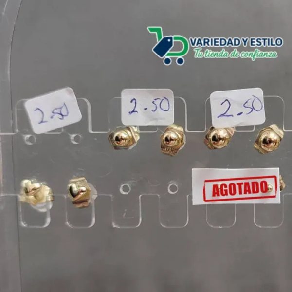 Aretes de oro laminado 14K