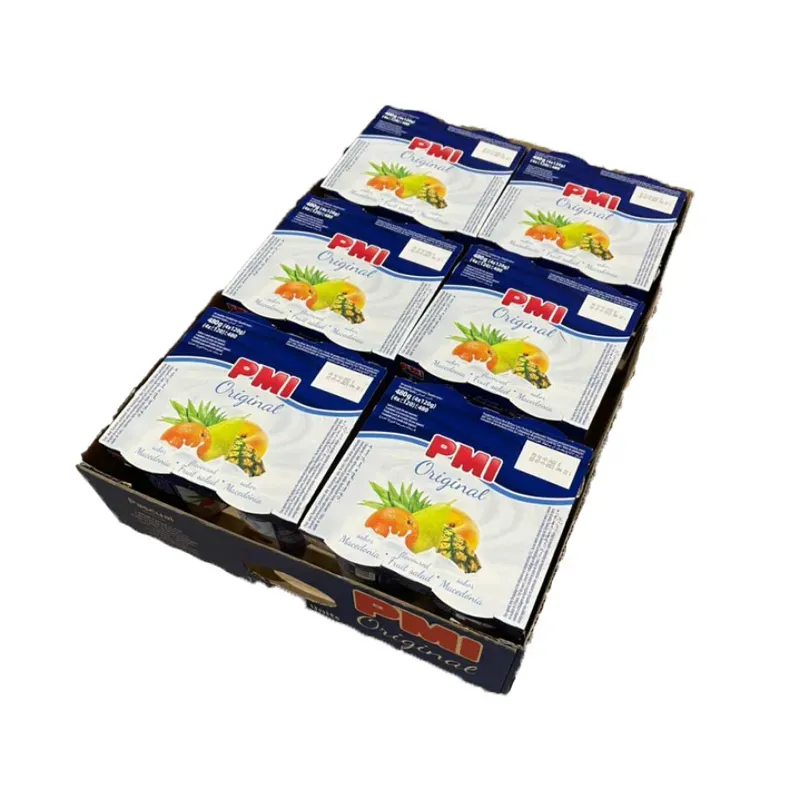 Caja de 24 yogurt de macedonia.