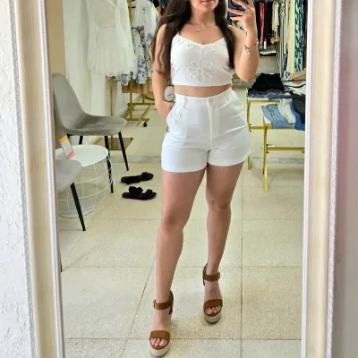 Set de short y top blanco