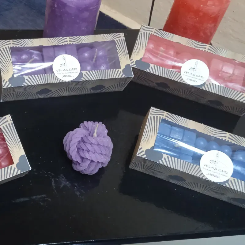 Estuche de 3 velas de cubos y Rubick