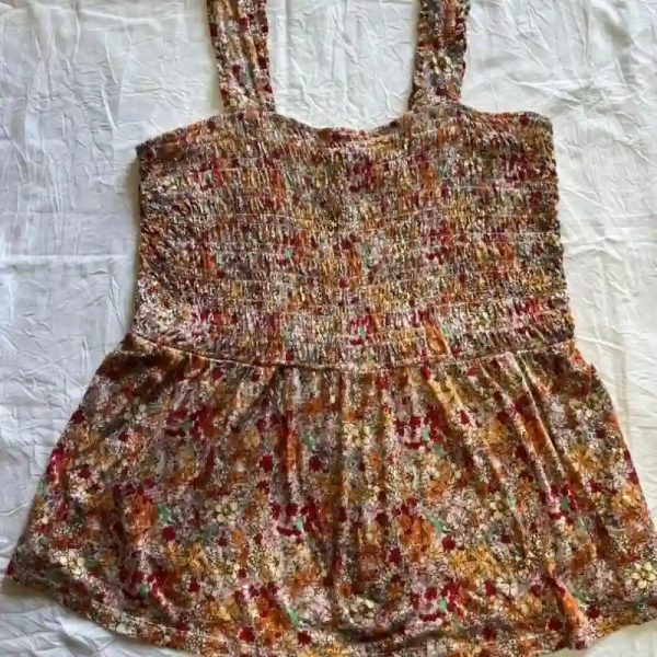 Blusa Naranja de Flores Talla XL
