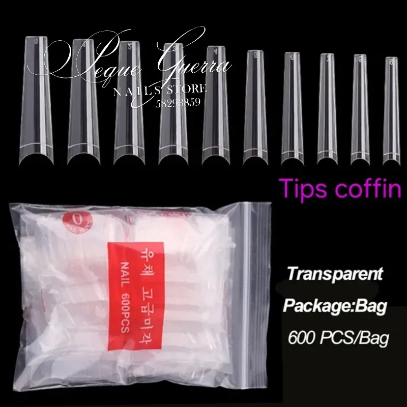 600 Tips coffin transparente xxl. 4 y 5 repetidos