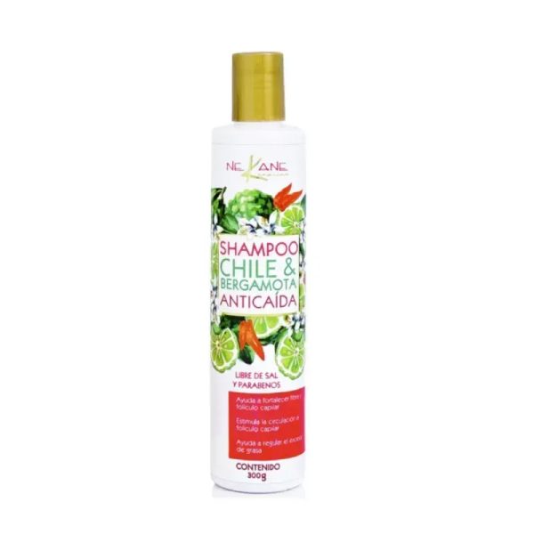 SHAMPOO ANTICAÍDA DE CHILE Y BERGAMOTA SIN SAL NEKANE