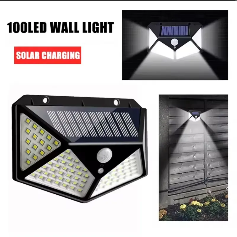 Lámpara Solar de 100 LED con Sensor de Movimiento -IP65