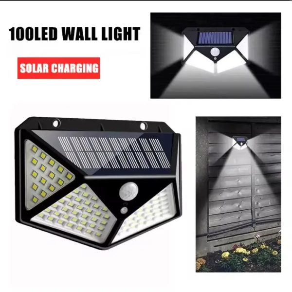 Lámpara Solar de 100 LED con Sensor de Movimiento -IP65