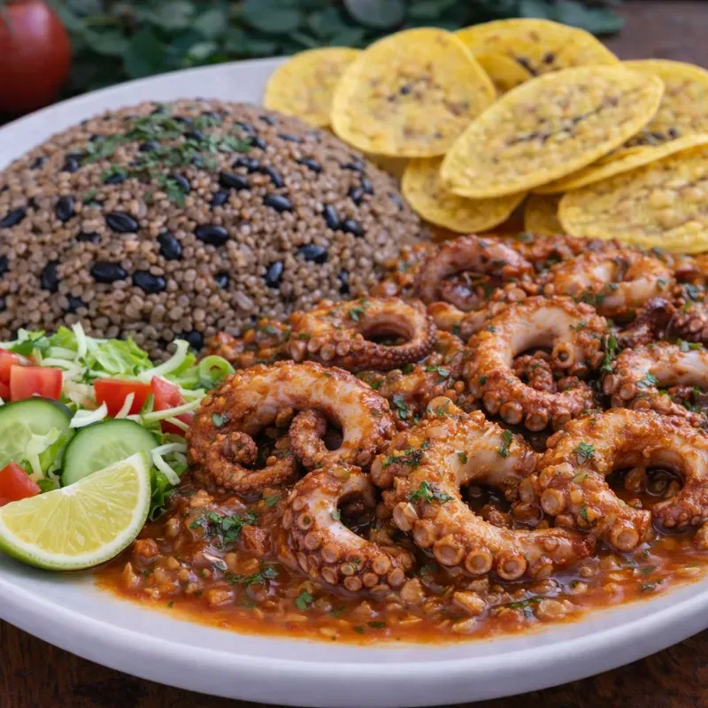 Pulpo Enchilado con Congris