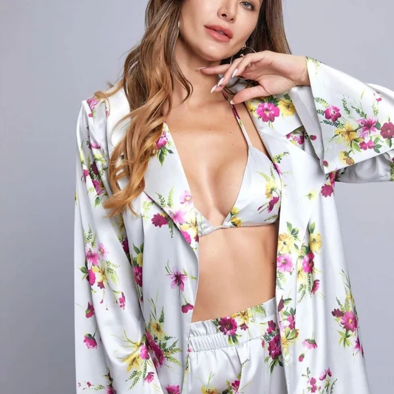 conjunto flor de seda