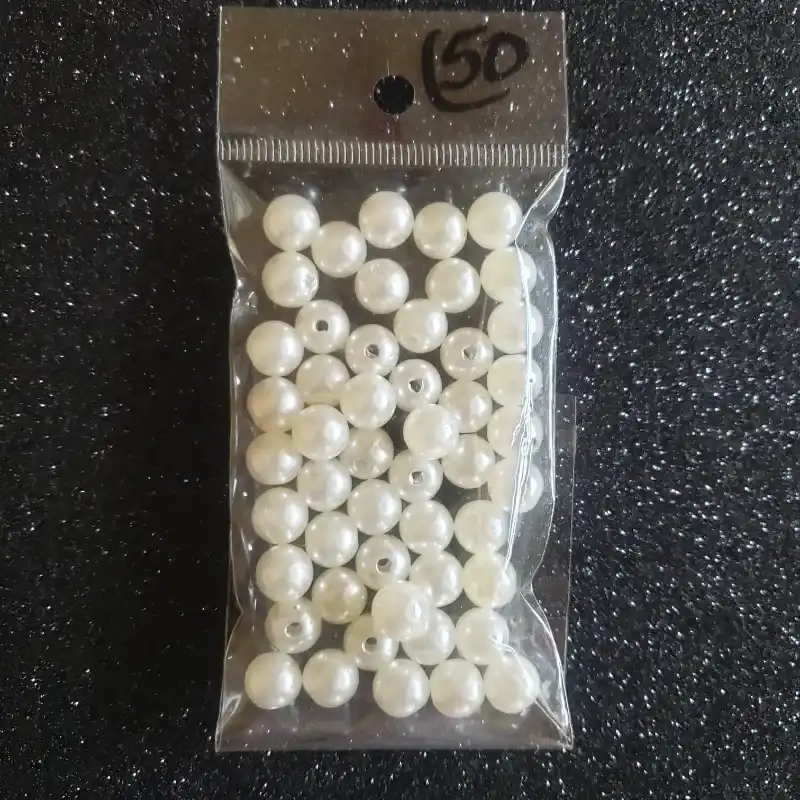 Perlas plásticas de 8mm color blanco marfil
