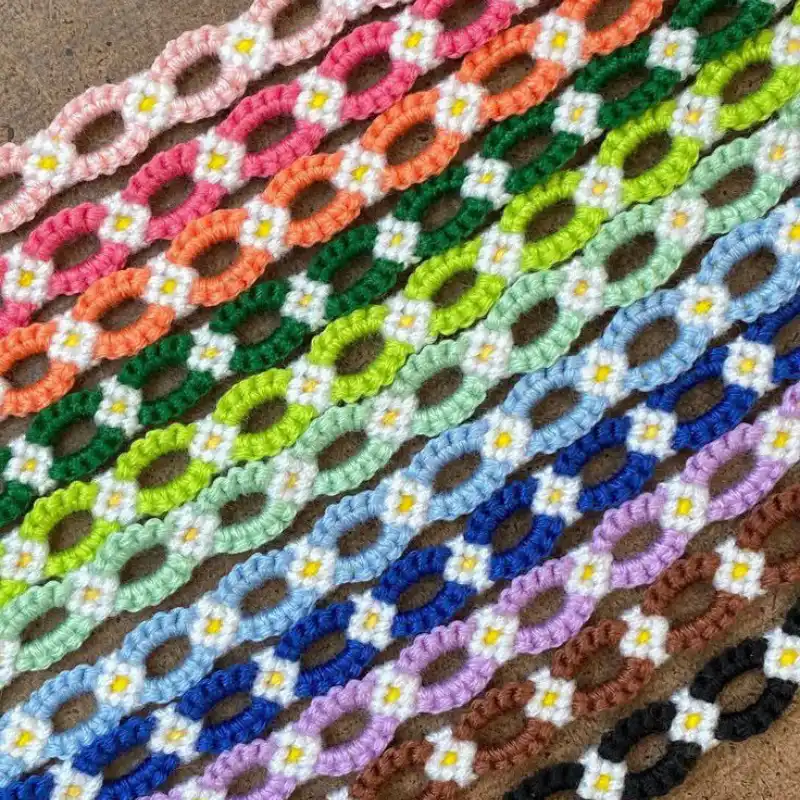 pulso tejido de flores