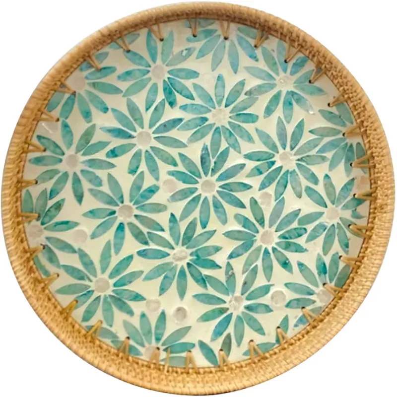 Bandeja flores azules