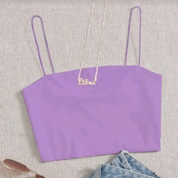  Top corto de tirantes — Morado