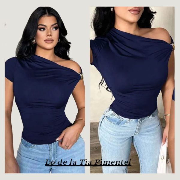 Blusa casual azul