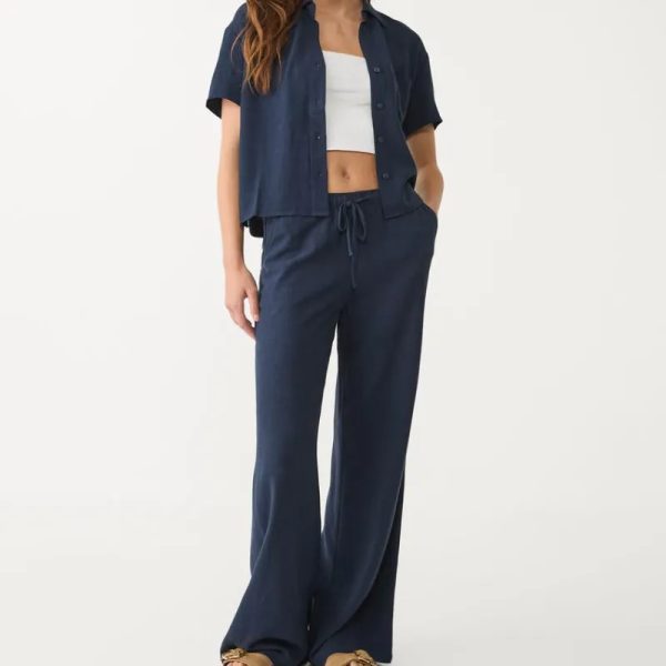Pantalón fluido con mezcla de lino