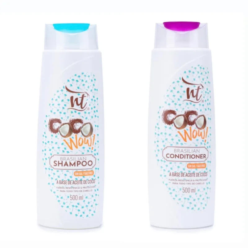 ‼️Juego Shampoo y Acondicionador a Base de Aceite de Coco 500ml Sin Sal