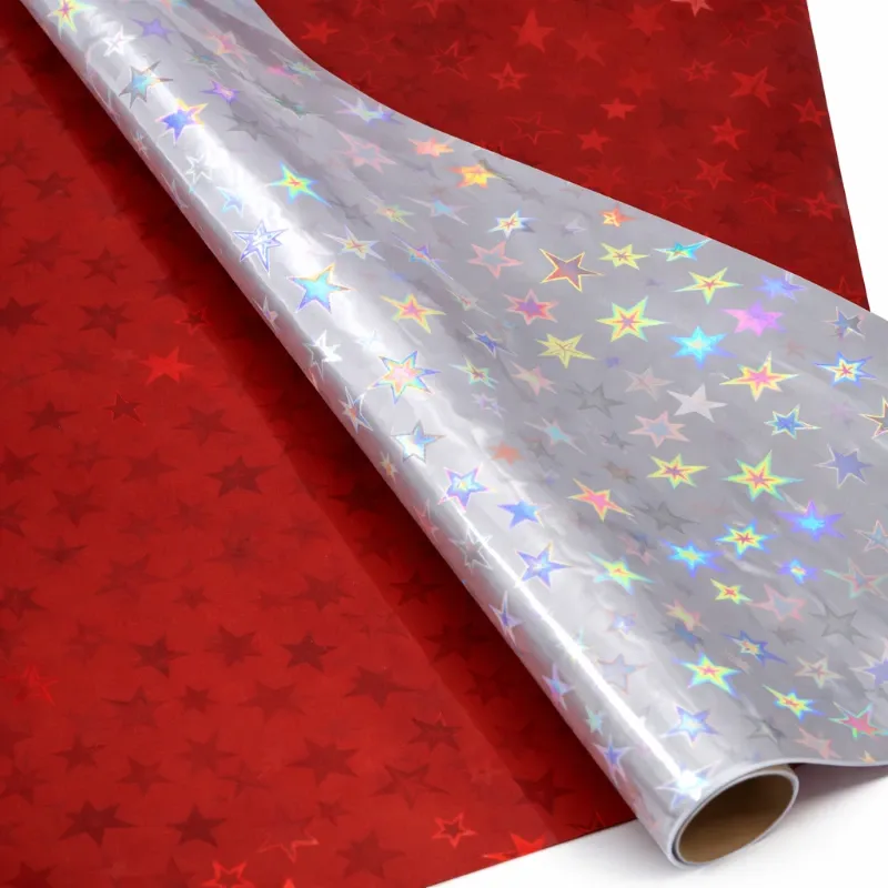PAPEL DE REGALO ROJO ESTRELLAS