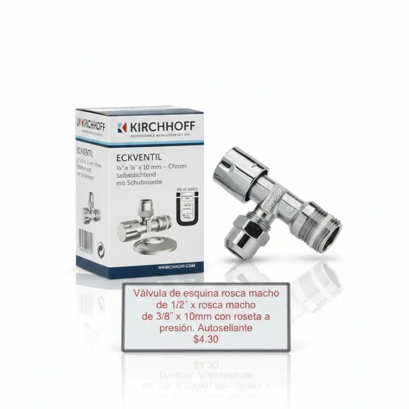 Válvula de esquina rosca macho