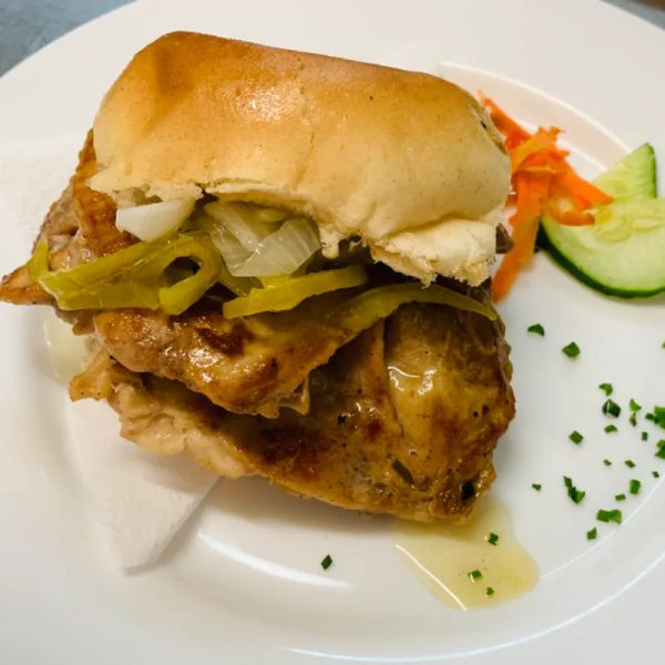 Pan con Bistec de cerdo