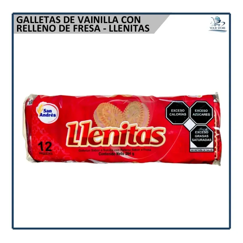 Galletas Fresa - Llenitas 12u (264g)
