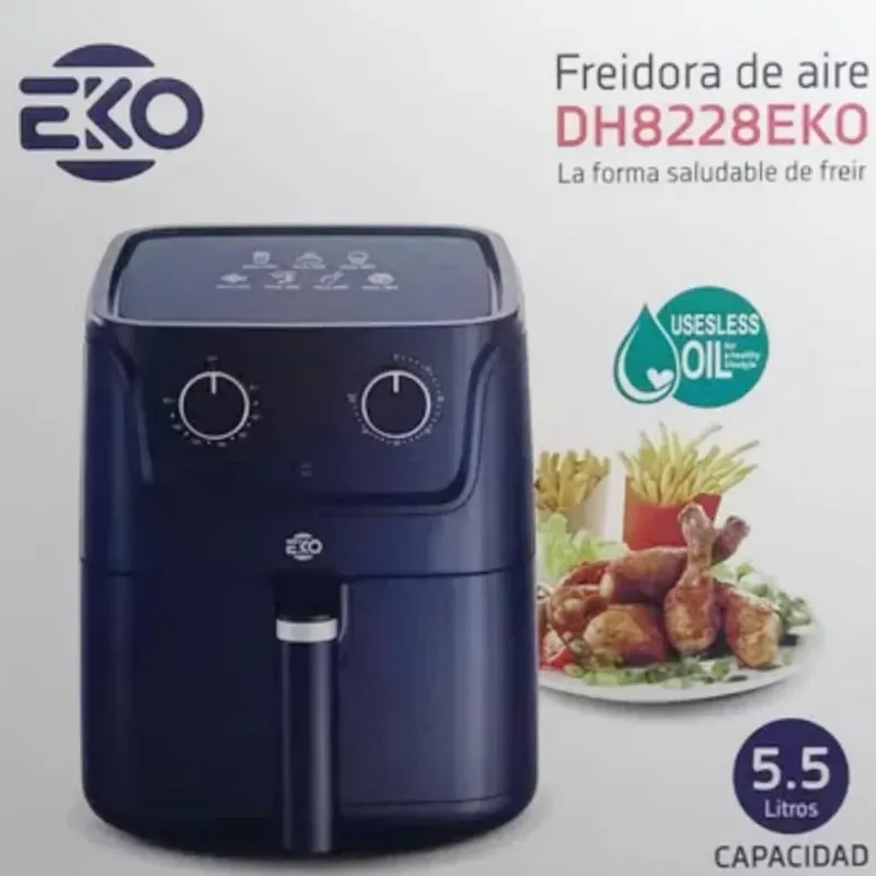 Freidora de aire de 5.5 litros. Marca Eko