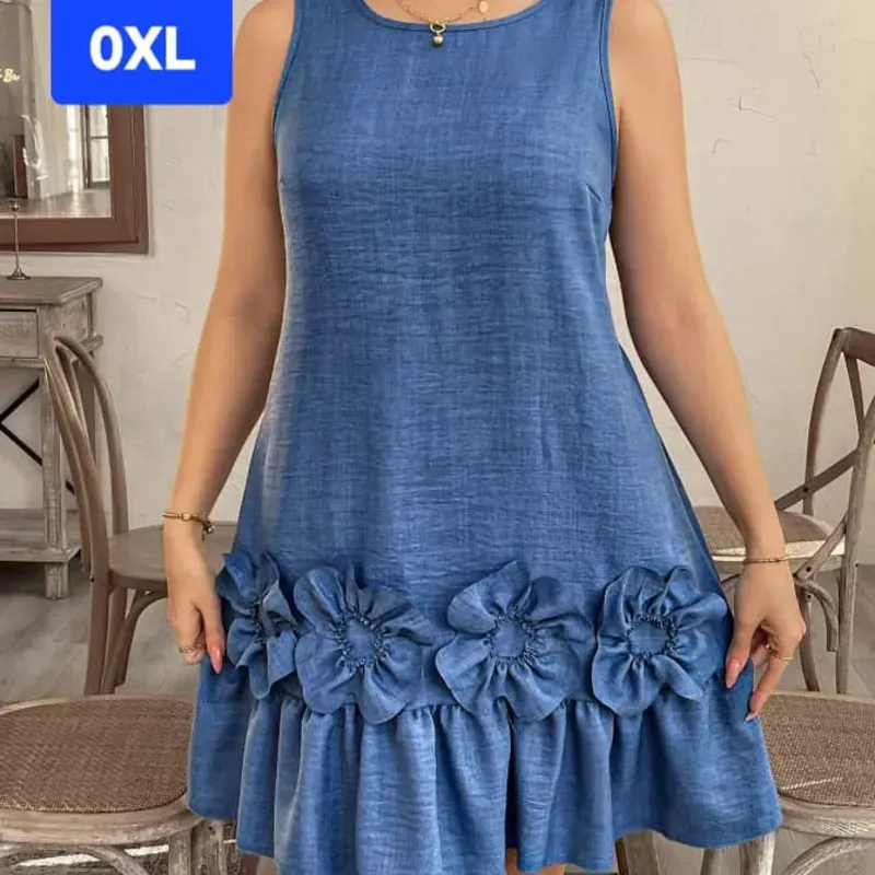 Vestido Flores Azul