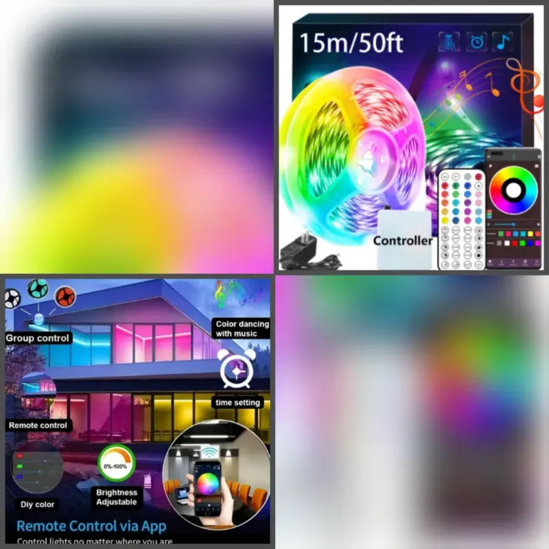 Luces led 15m con transformador y Bluetooth