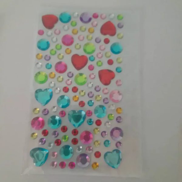 Stickers medias perlas con corazones varios colores