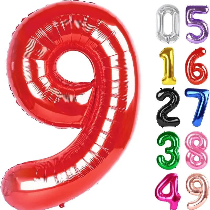Globo foil número 9 rojo