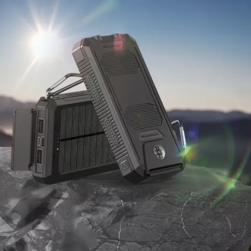 Banco de energía solar portátil de 20000 mAh, cargador solar para celular