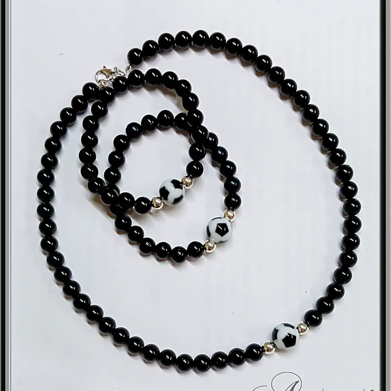 Juego de collar y pulso deportivo con perlas