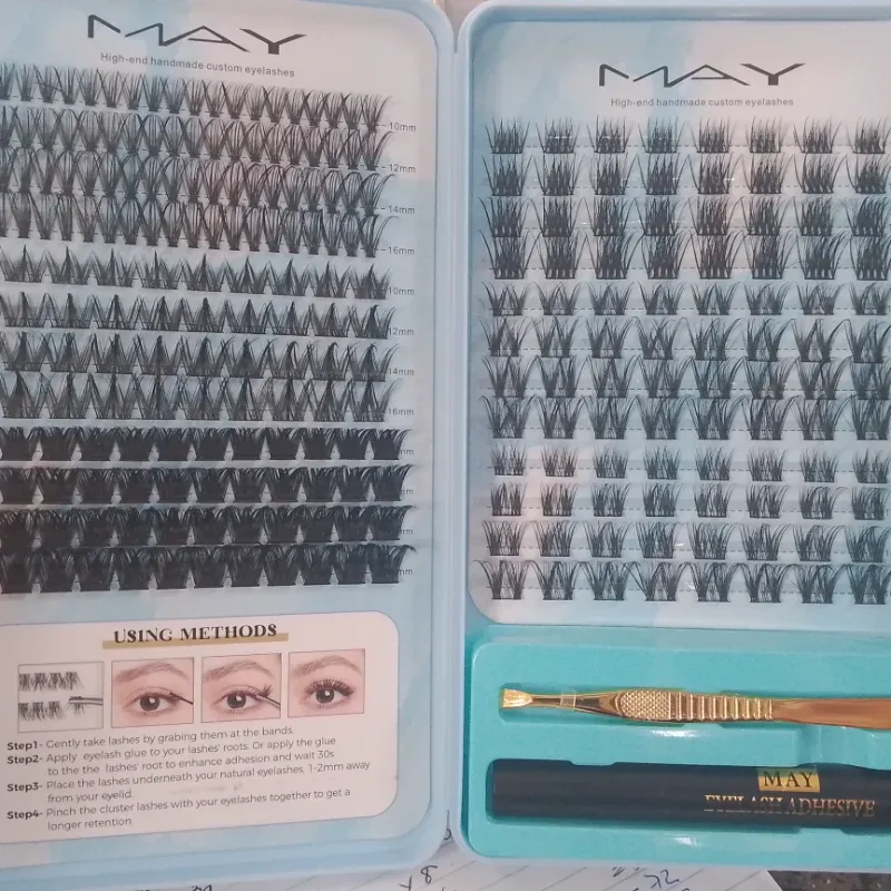 Pestañas con goma y pinza