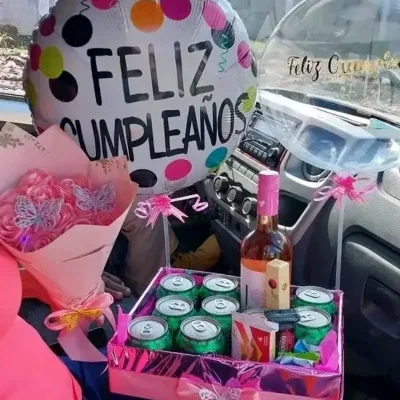 Ancheta con Ramo de Rosas Eternas