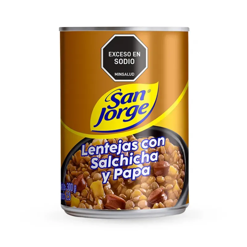 Lentejas con Salchicha y Papas