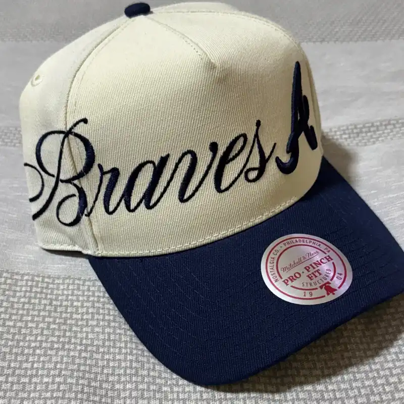 Mitchell & Ness Atlanta Braves Precurved Ir > Snapback Hat