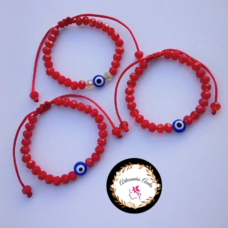 Pulsos de cristal imitación de Sharowki y ojo turco