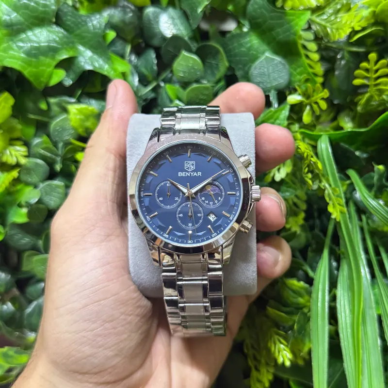 Reloj BY BENYAR para hombre, cronógrafo analógico de cuarzo, impermeables